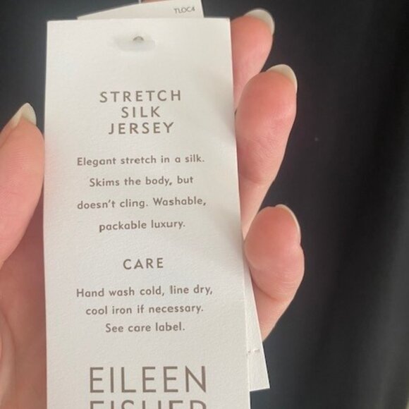 NWT Eileen Fisher XS Silk stretch jersey midi skirt soft hem - Picture 3 of 5